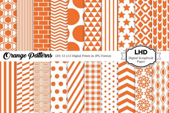 Download Orange Digital Paper Pack - Orange Collection